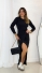 VESTIDO CANELADO TRANSPASSE - PRETO